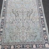Handmade beige wool Persian rug 130x200