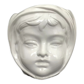 Cache pot, ceramic design vase, Vintage 70s. Child face. Italy