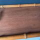 Old serving tray in faux bamboo and brass, 19th century