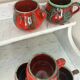 Vintage Italy handmade glazed ceramic cups