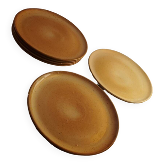 Lot 6 vintage marsh stoneware plates
