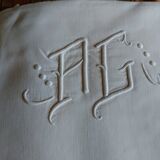 Old cotton sheet Monogram AC - 200 x 305 cm