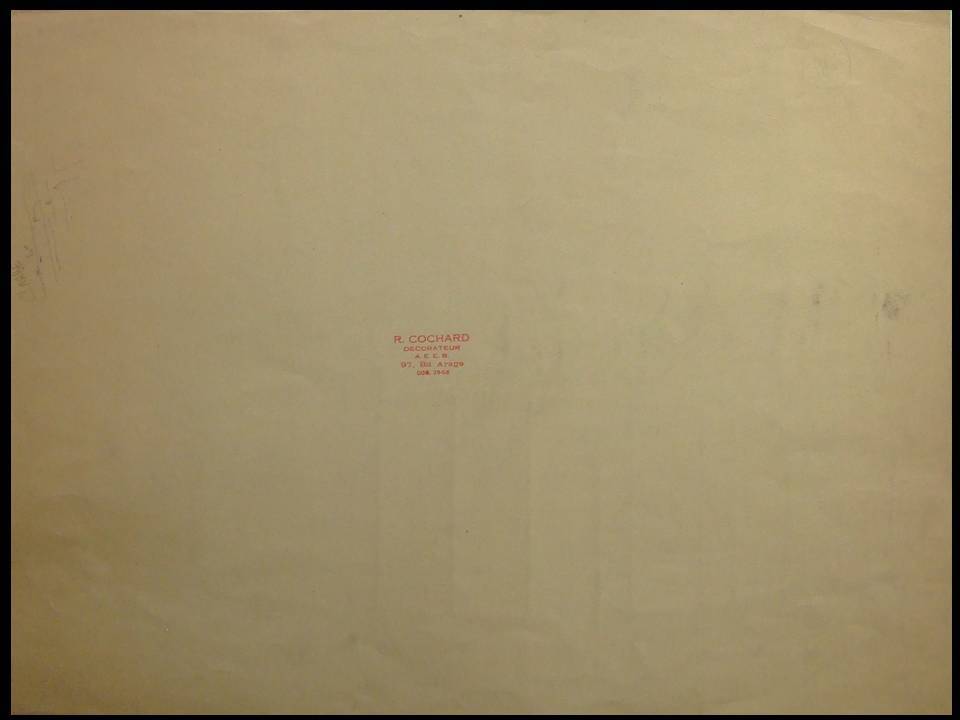 Boutique Chantal - large original architectural drawing -1950- r. cochard, paris