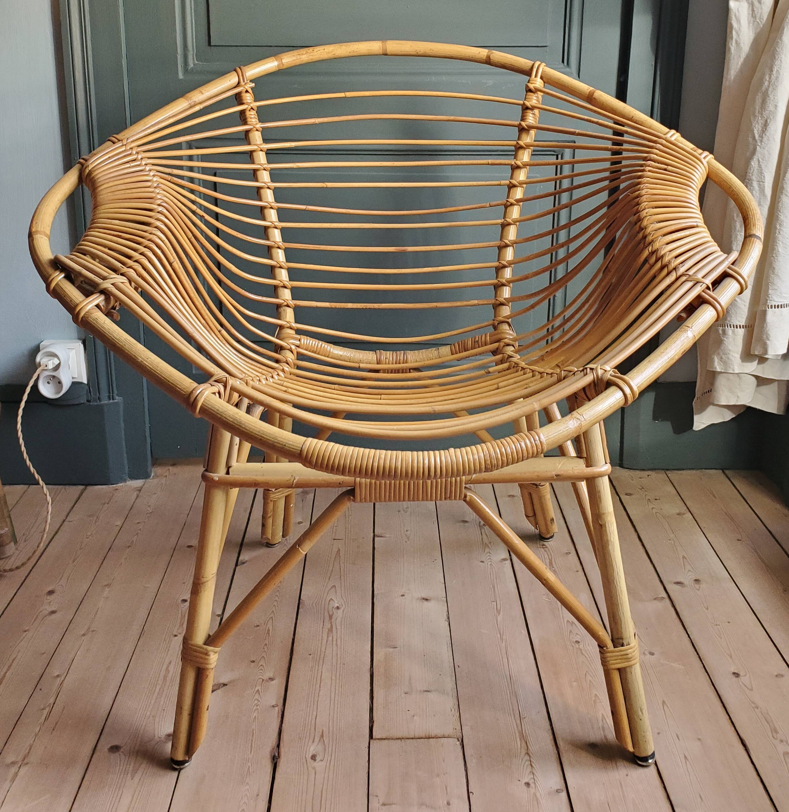 Rattan lemon chair 1960