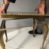 Heavy Onyx Marble Nesting Brass Tables