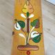 Vintage Hand-Painted Wooden Footstool: Yugoslavian Folk Art Decor