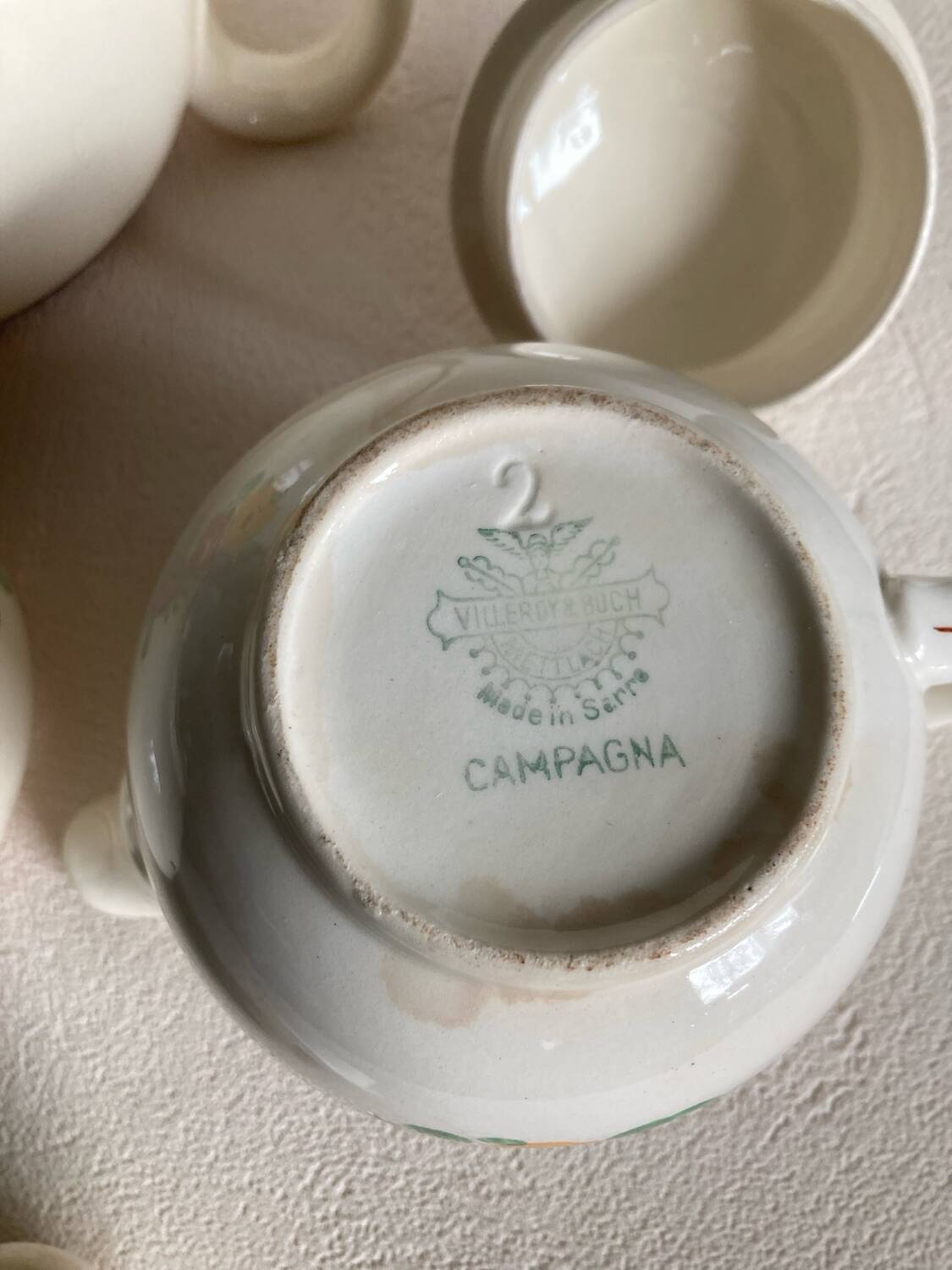 Villeroy and Boch Campagna coffee/teapot set, milk jug, sugar bowl