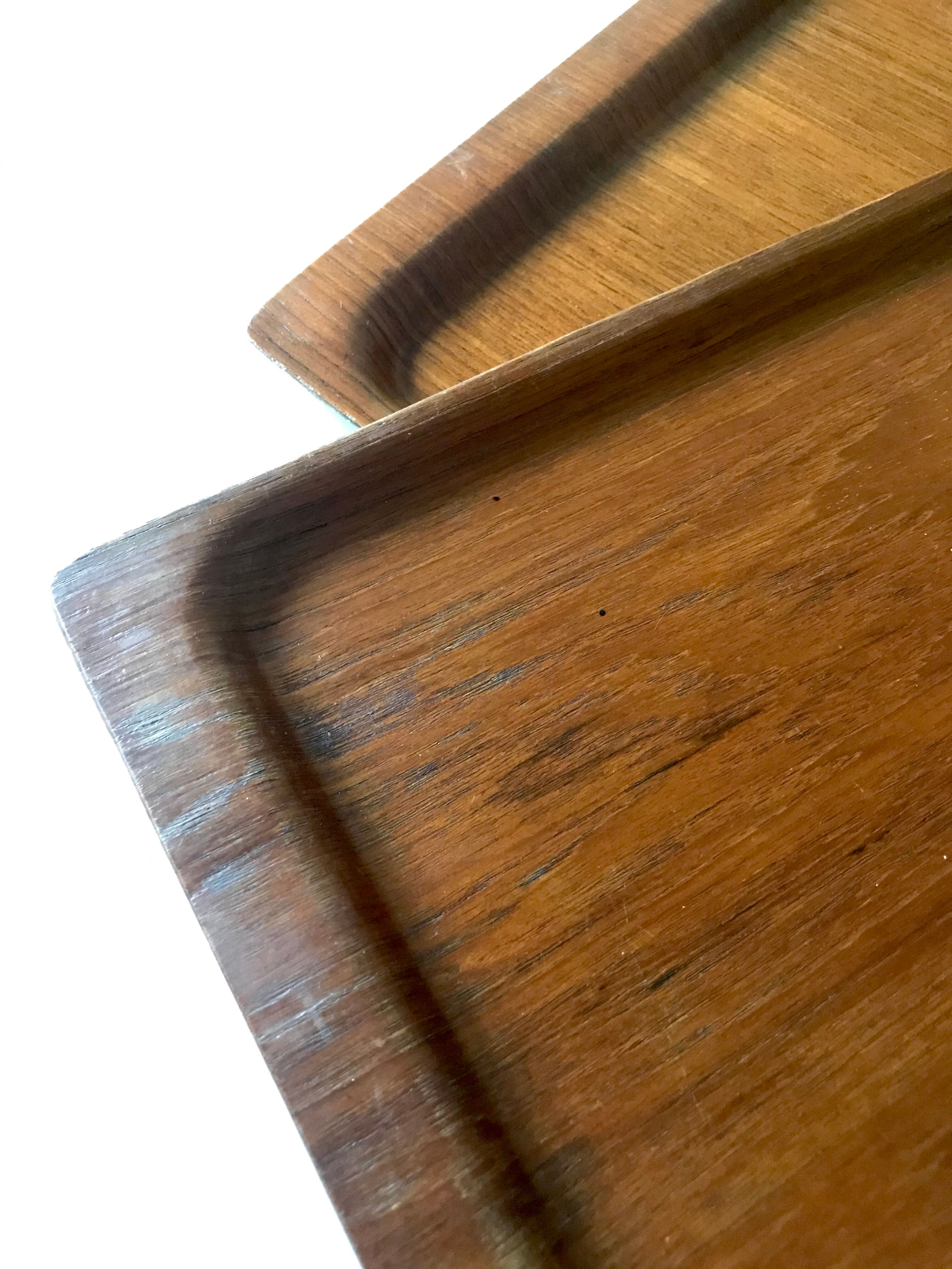 Pair of teak trays