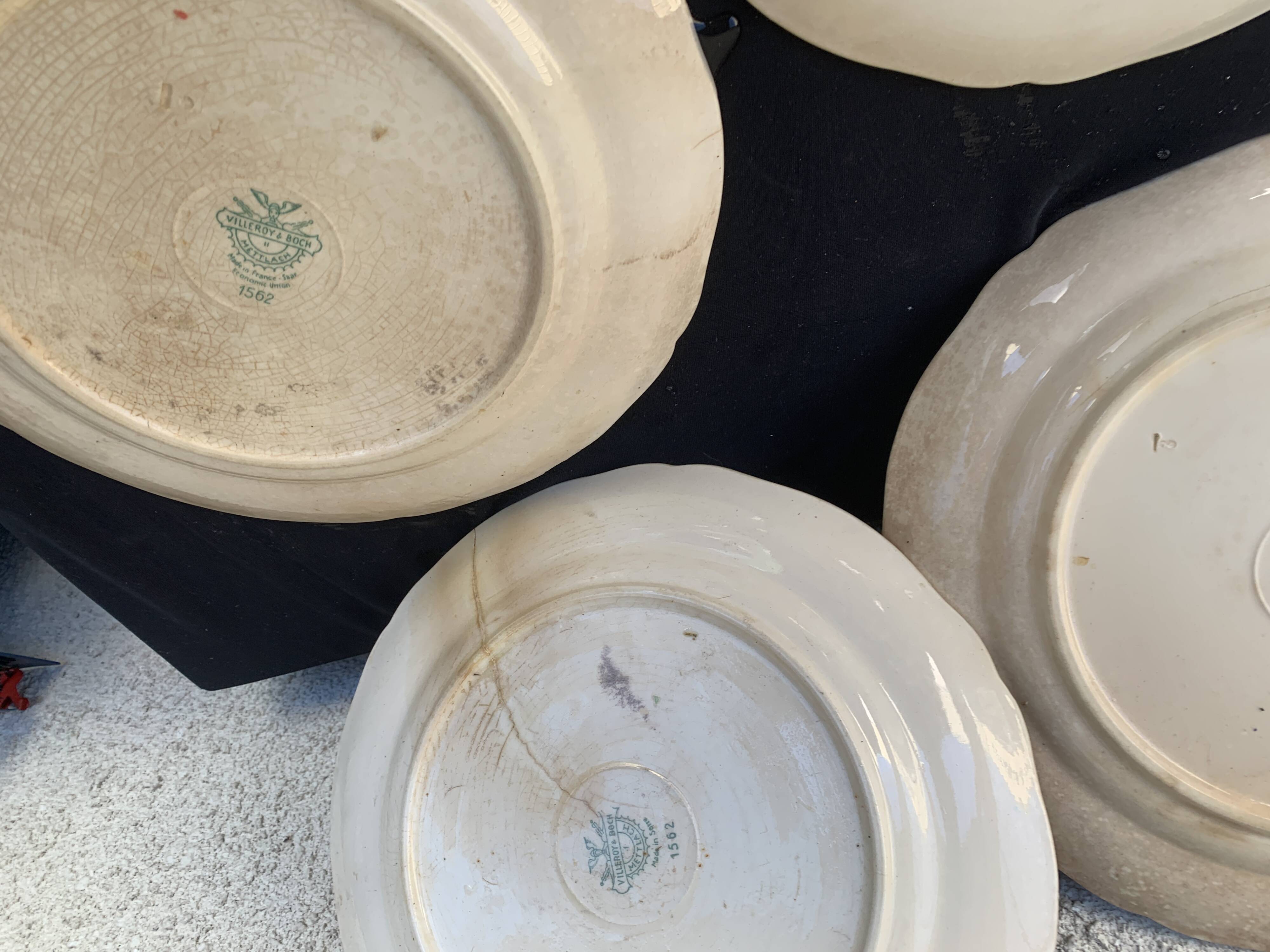 6 Villeroy and Boch Mettlach earthenware soup plates