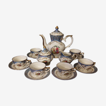 Blue porcelain coffee set