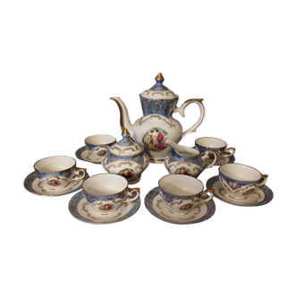 Blue porcelain coffee set