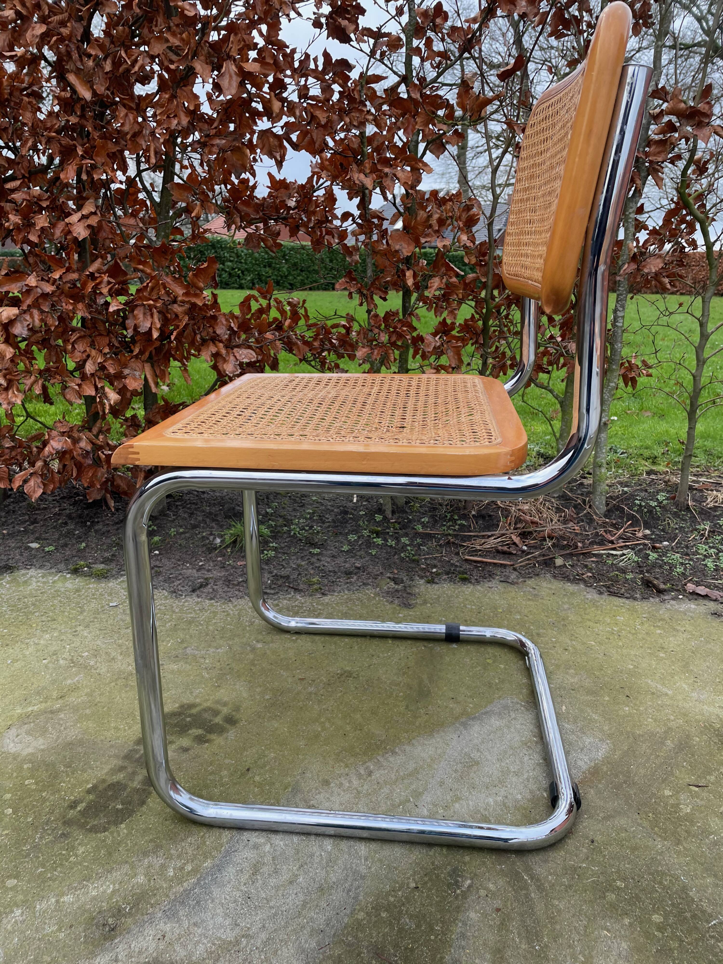 Lot of 4 Chairs Model Cesca designed by Marcel Breuer