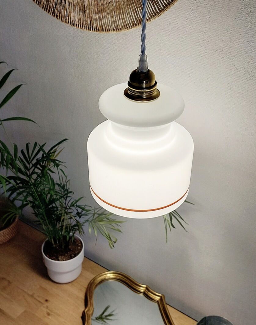 Vintage opaline pendant lamp