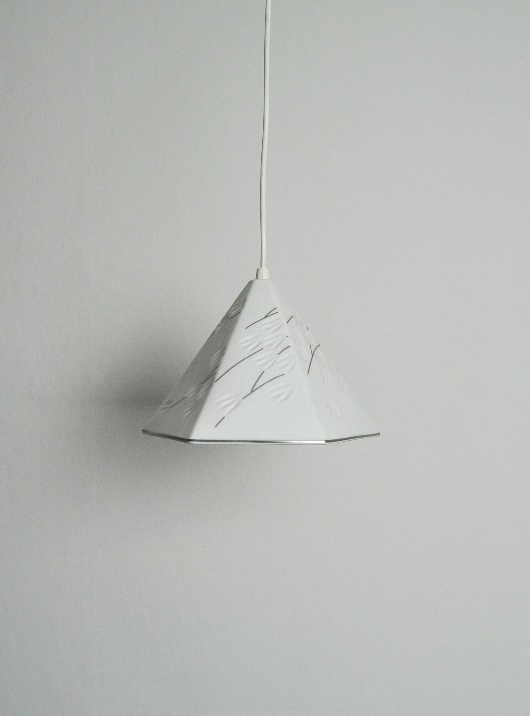 Royal Copenhagen "Luciana" blanc de chine porcelain pendant lamp, 1960s