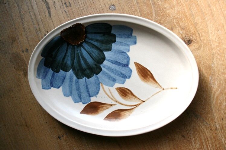 Set of 2 oval serving dishes faience Gien