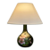 Blown glass lamp painted with a floral design, early 20th century.