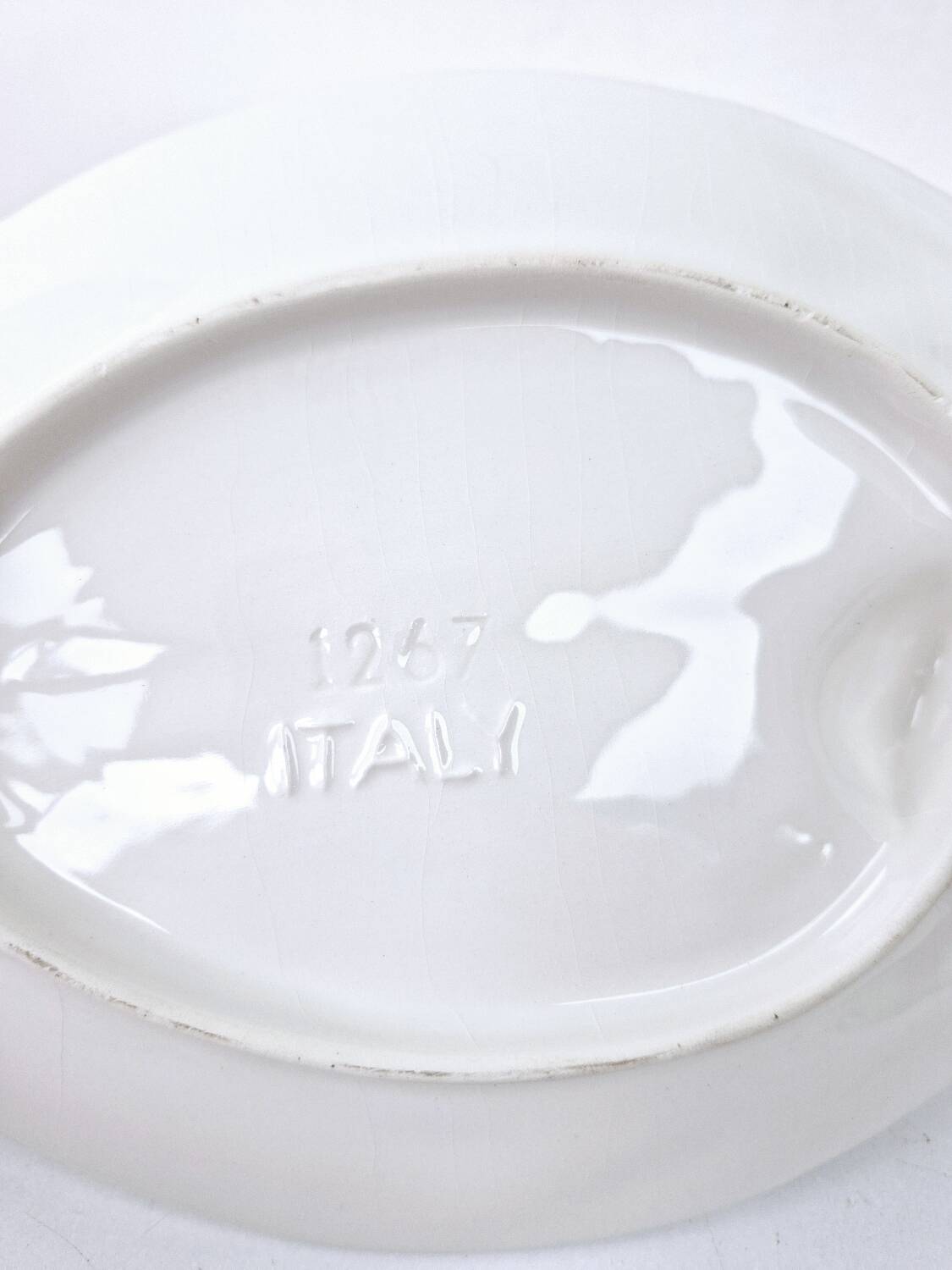 Petit plat ravier vintage céramique barbotine poire made in italy