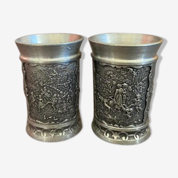 Glass cup tin sks zinn 95 pewter