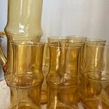 Orangeade service - pitcher and 8 glasses