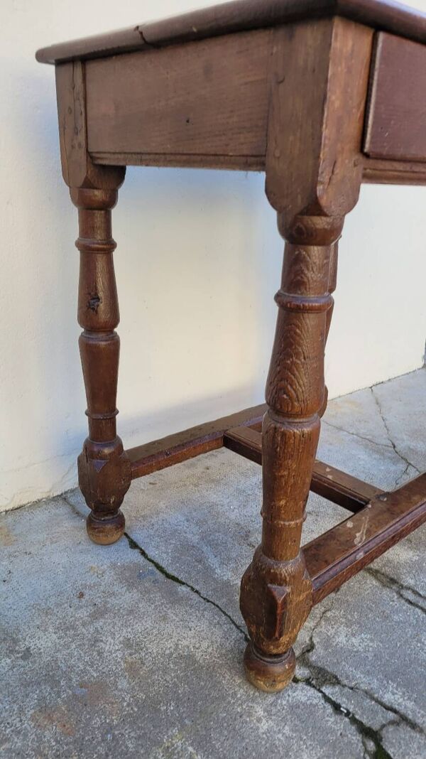 Table d'appoint console de ferme rustique en chêne massif ancienne 1900s