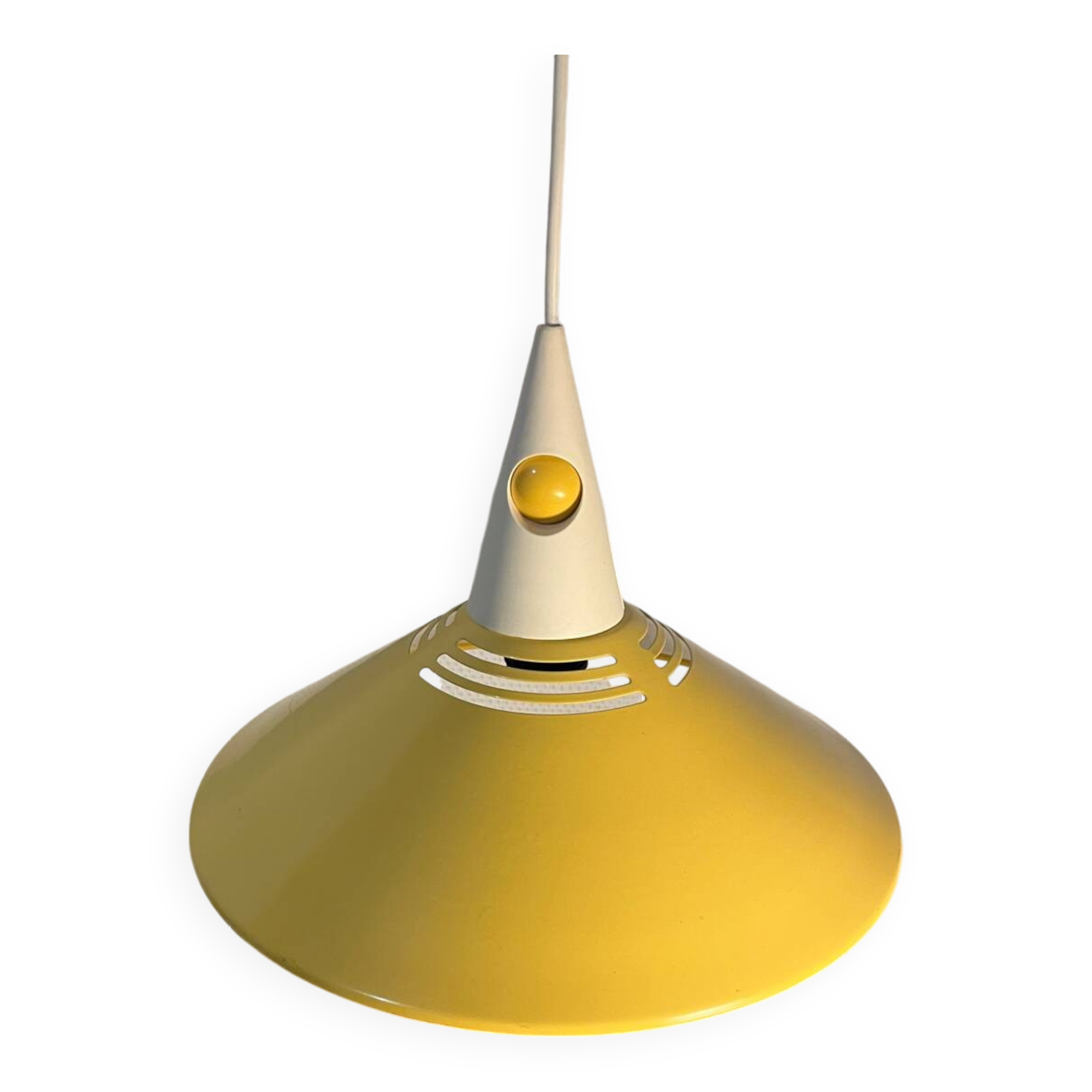 Memphis style metal pendant light from the 80s