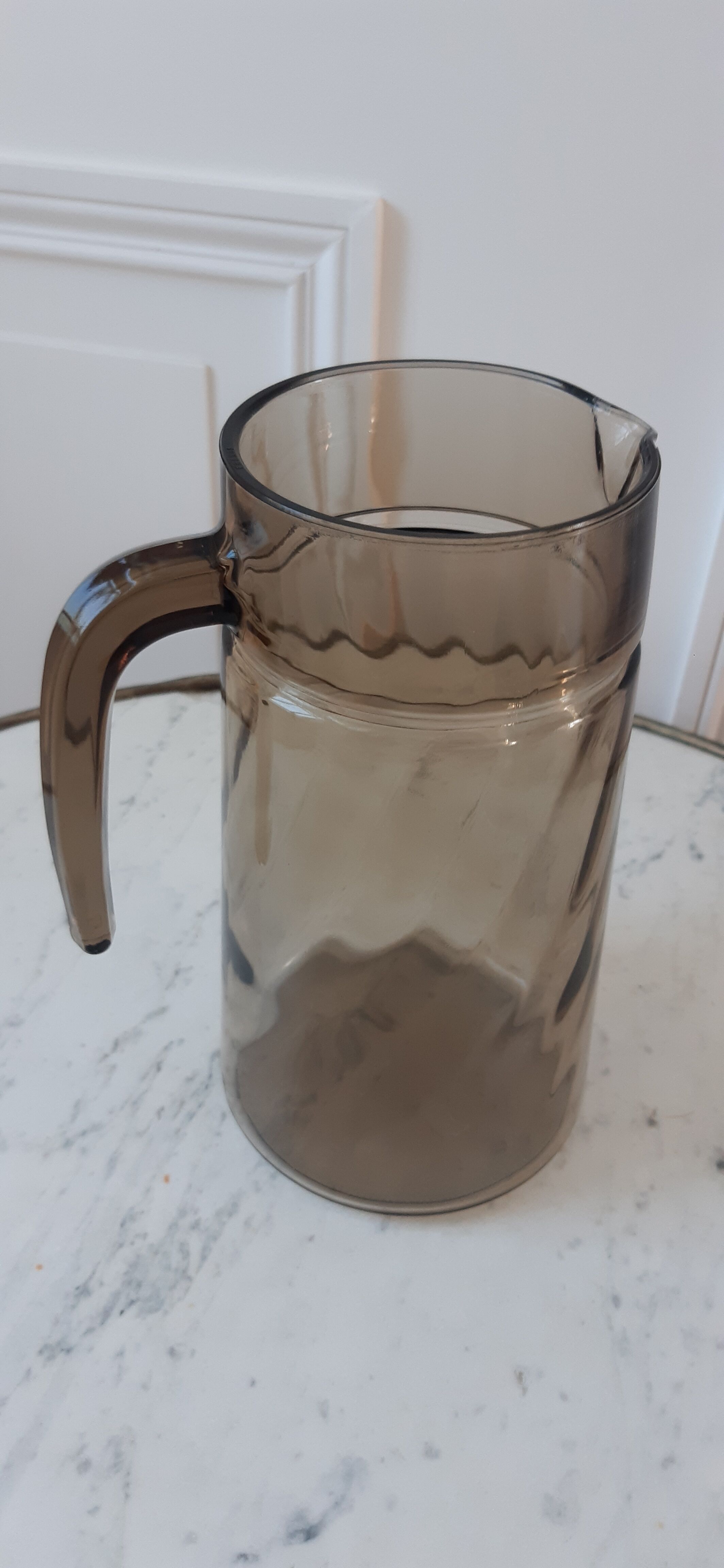 Smoked glass pitcher 70s