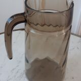 Smoked glass pitcher 70s