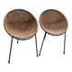 Paire de fauteuils rotin et acier  seventies