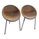 Paire de fauteuils rotin et acier  seventies