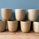 Set of 7 vintage stoneware cups, Grès CNP Village France