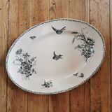 Old oval plate in iron earth