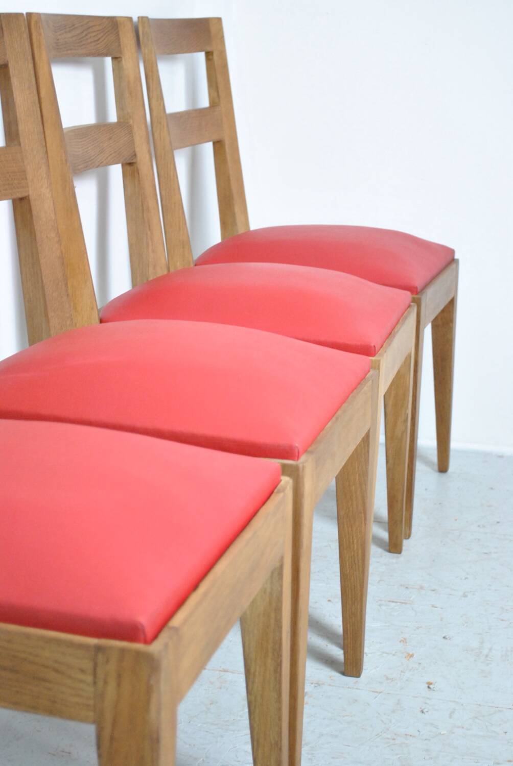 4 Solid oak chairs 1950