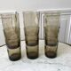 Set of 6 glasses smoked long drink 70s