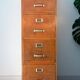 Old file cabinet, oak and brass, early 20th century