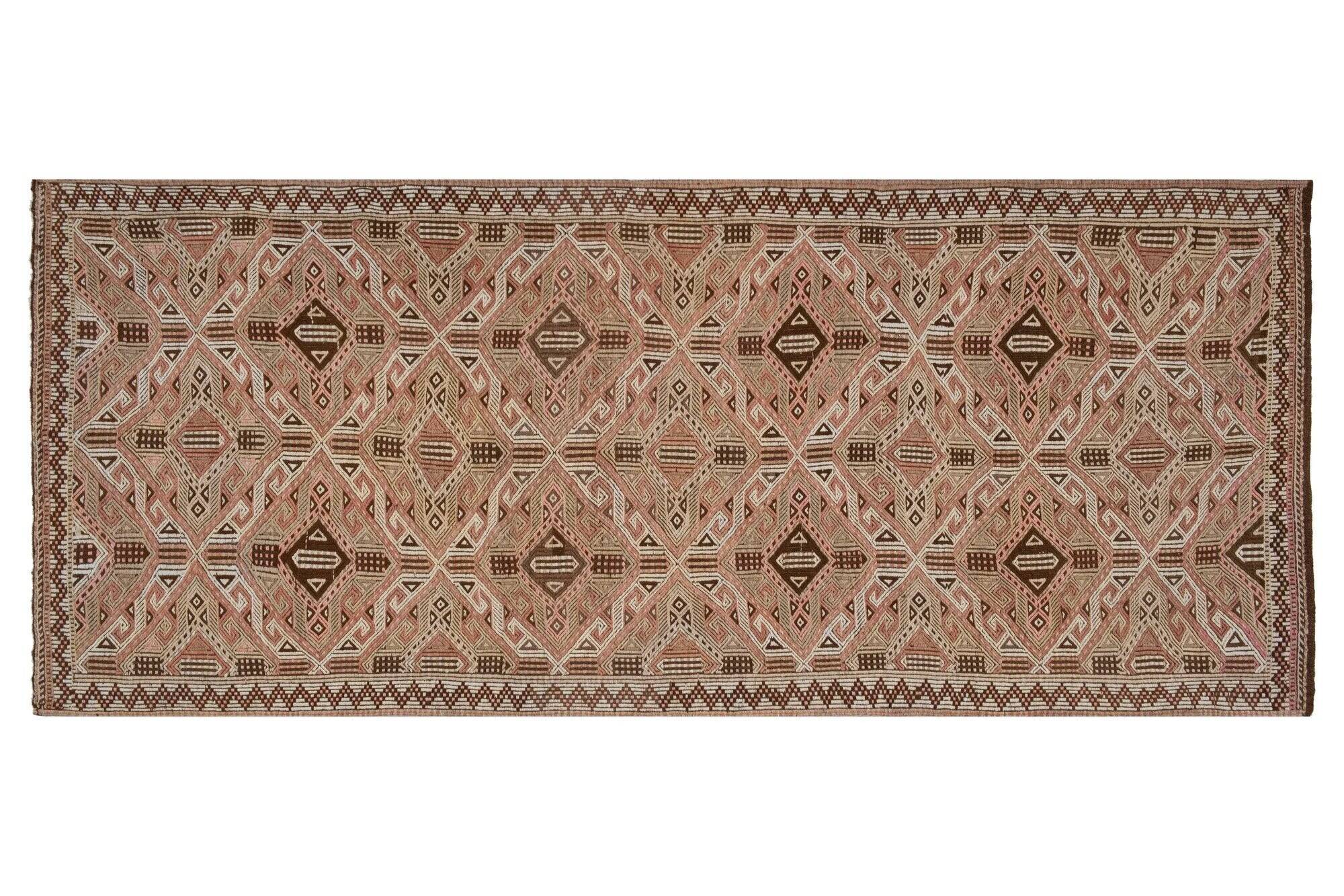 Vintage Turkish hallway rug 140x320 cm