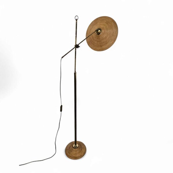Lampe à crayon / lampe à roseau fendu / lampadaire années 1960 / lampe à canne à pêche