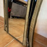 Miroir art nouveau en broderie fil d or et autre (mode , couturière........)