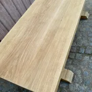 Large stripped monastery table in raw solid oak 225cm 1970