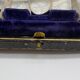 Service of 12 silver-plated metal coffee spoons with tongs and box from around 1900.