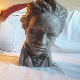 Bust of Beethoven in plaster signed Limousin