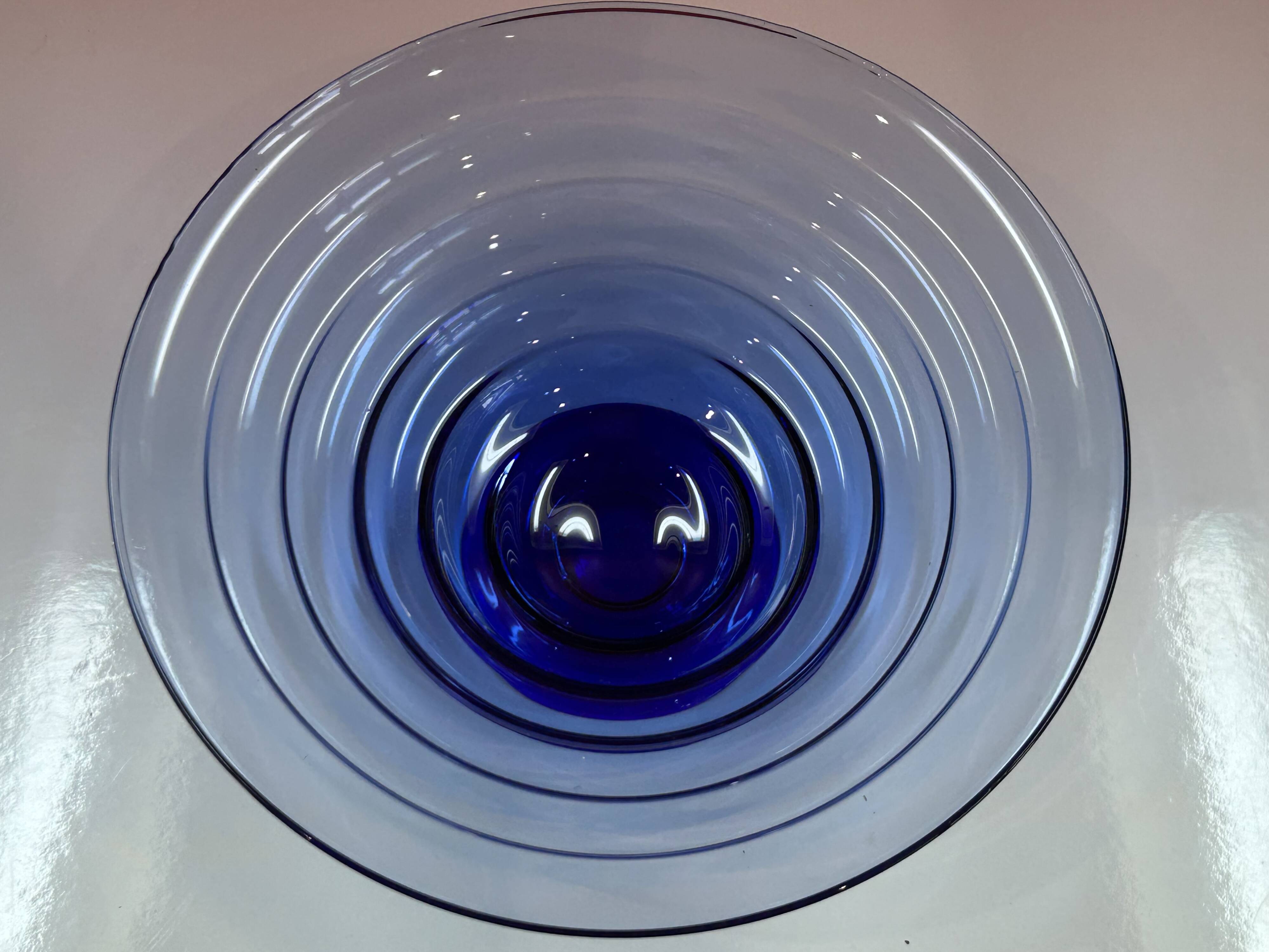 Large cobalt blue glass bowl
