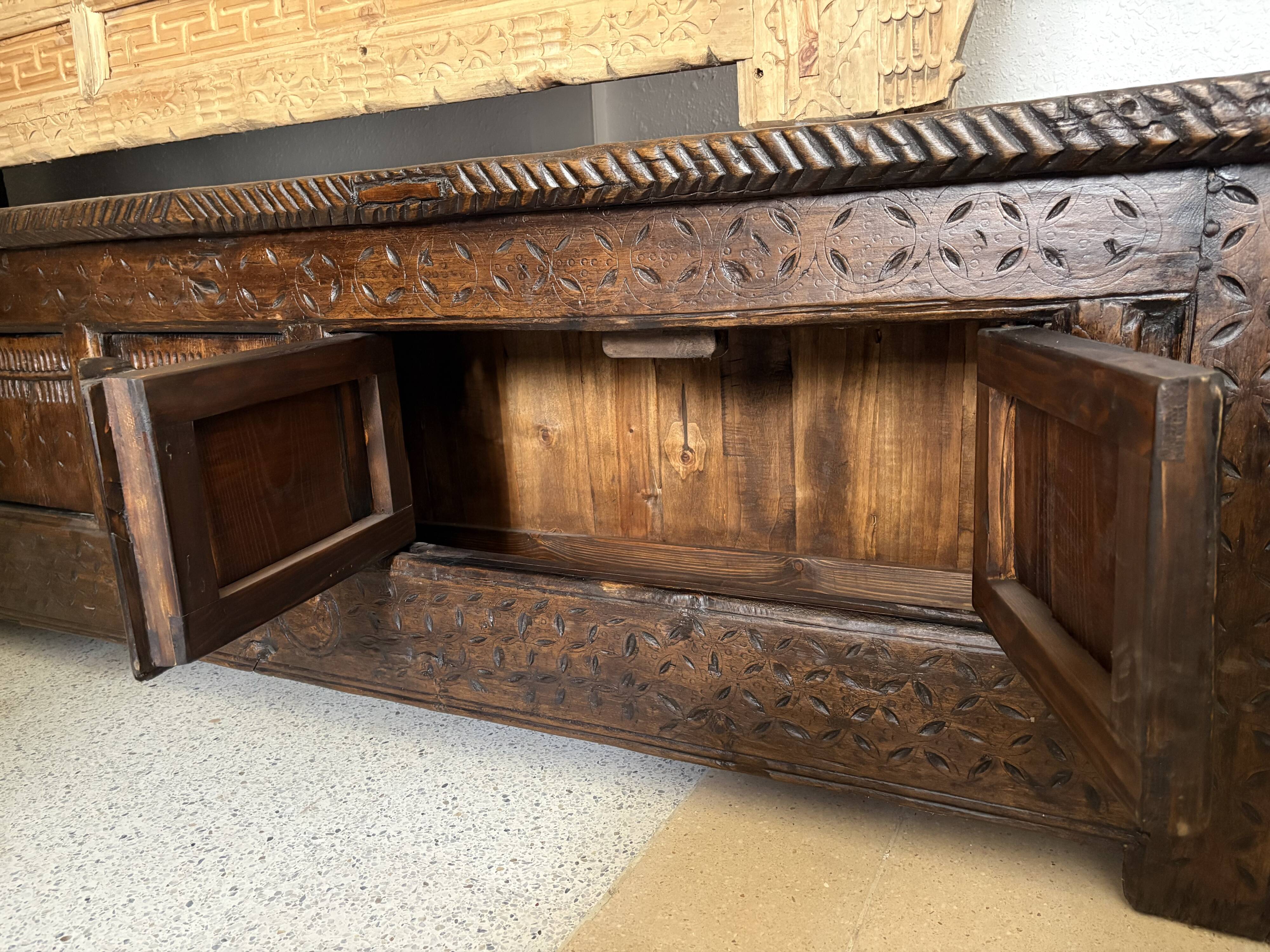Antique enfilade carved from fir wood – China, circa 1900