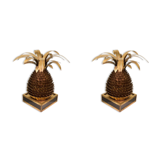 Pair of pineapple palm tree lamps