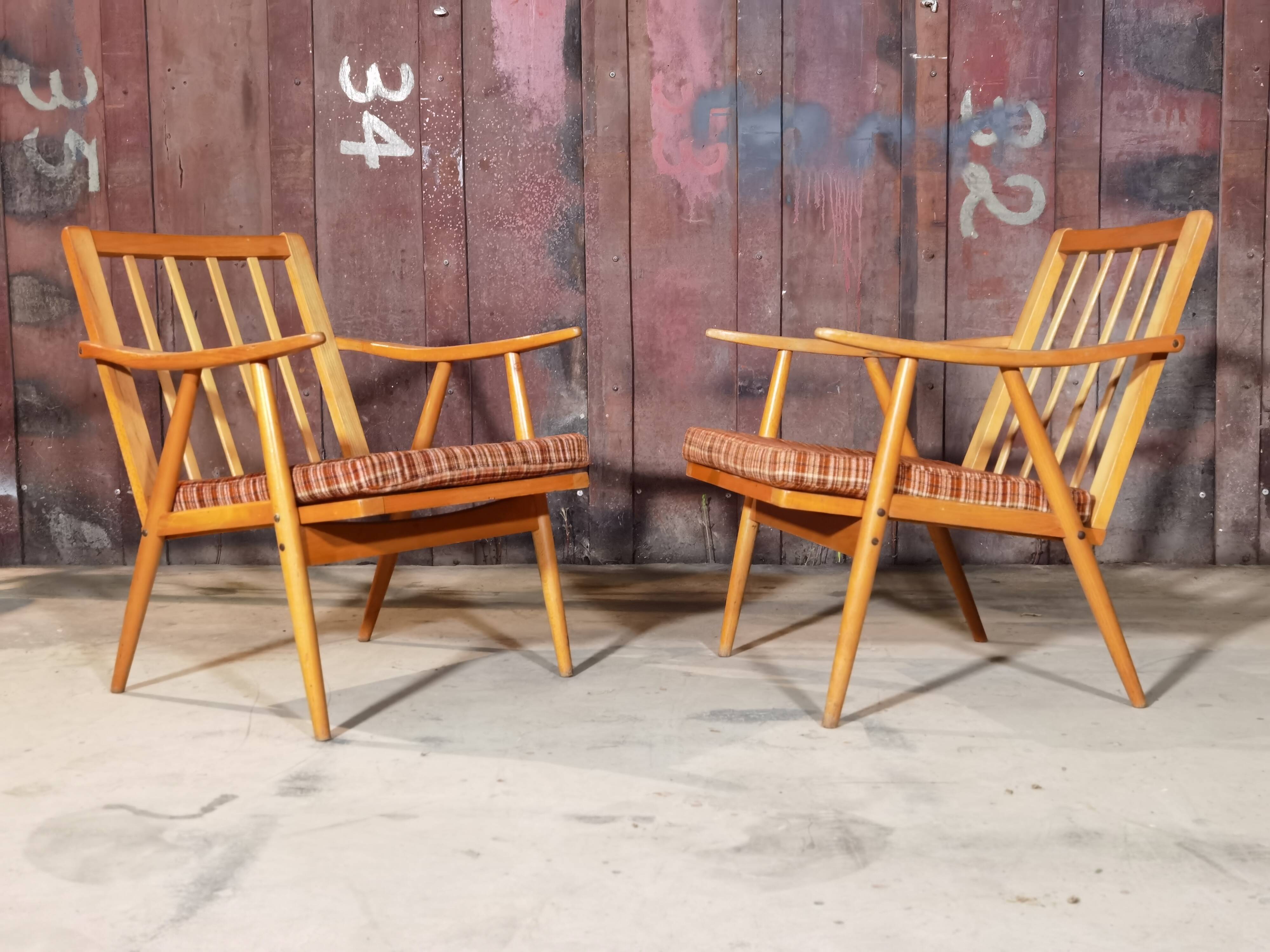 Paire de fauteuils Thonet modèle Boomerang
