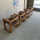 4 chaises et table X-leg Ate van Apeldoorn, années 1970