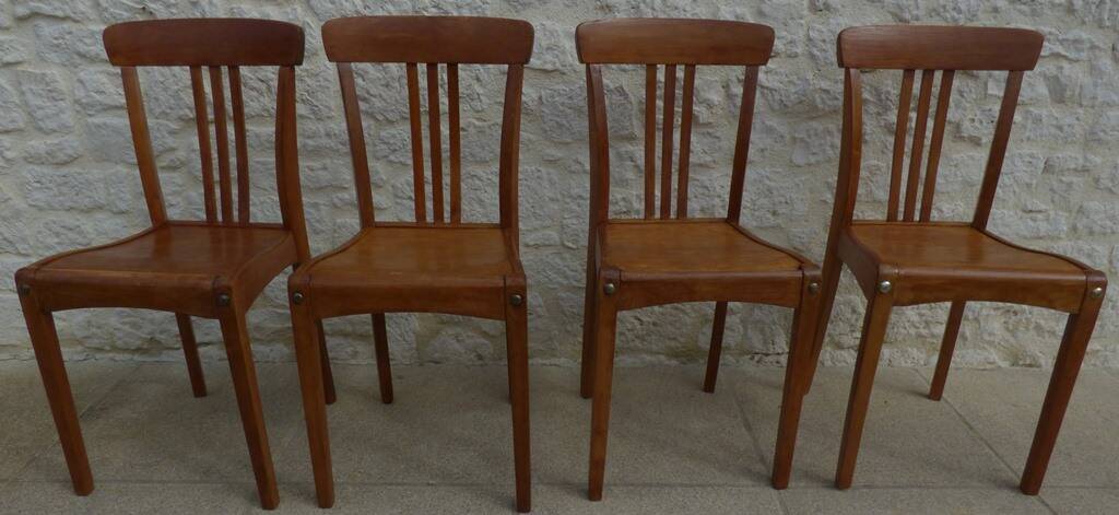 4 chaises bistrot en bois de marque stella