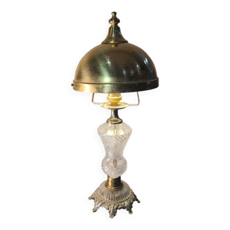 glass and brass lamp 1950 elec ok: 42x17, very good condition