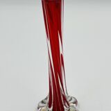Red submerged Murano glass soliflore vase
