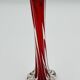 Red submerged Murano glass soliflore vase