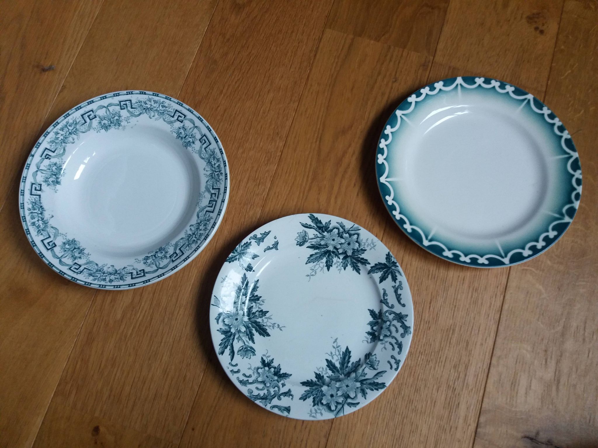 Assiettes Digoin, Moulin des Loups et Hamage, Saint Amand